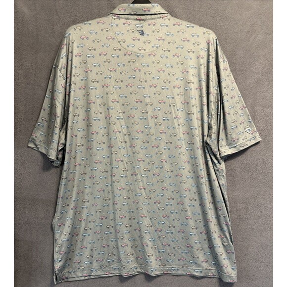 Burlebo Performance Polo Shirt Vintage Cruiser AOP Mens 2XL Stretch Golf UPF - Picture 6 of 14